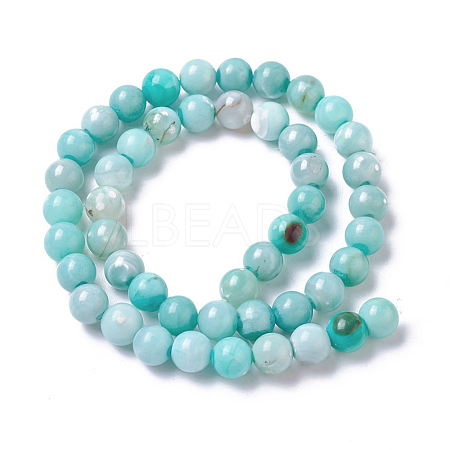 Natural Dyed Agate Imitation Turquoise Beads Strands G-P425-02A-6mm-1