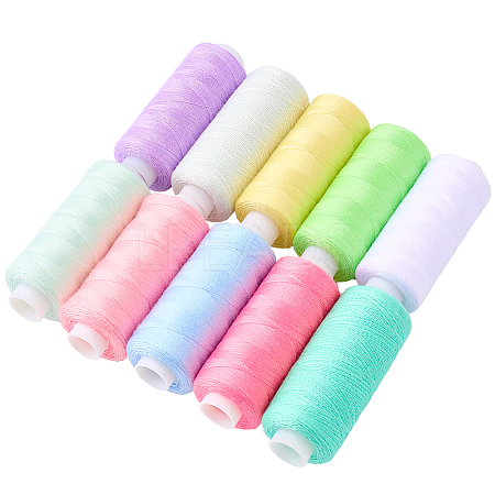 10Pcs 10 Colors Polyester Sewing Thread SENE-CY0001-05E-1