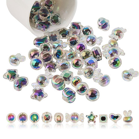 CHGCRAFT 60Pcs 10 Styles Acrylic Beads MACR-CA0001-39-1