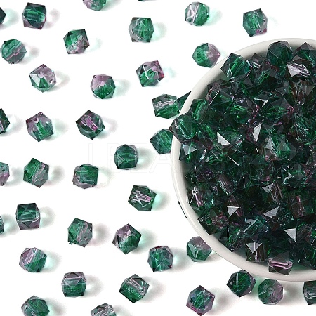 300Pcs Two Tone Transparent Spray Painted Acrylic Beads ACRP-YW0001-16C-1