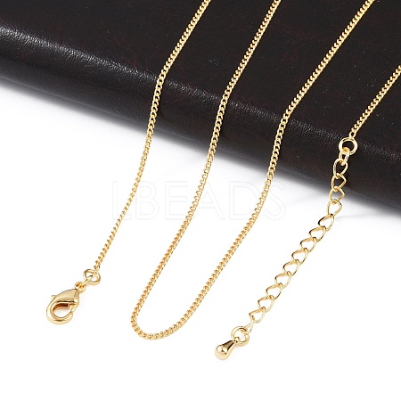 Long-Lasting Plated Brass Curb Chain Necklaces X-NJEW-K112-07G-NF-1