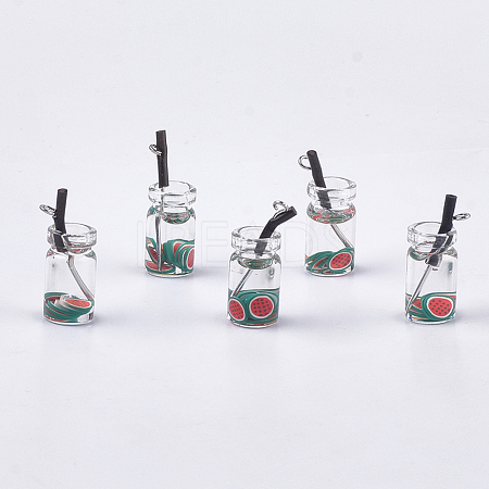 Glass Bottle Pendants CRES-N017-06C-1