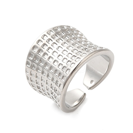 Tartan Brass Wide Open Cuff Rings for Women RJEW-A046-11P-1