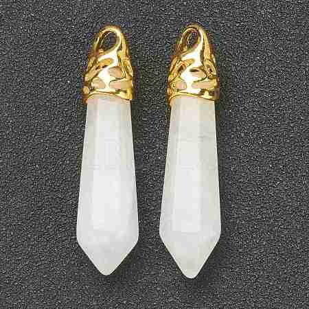 Bullet Natural White Jade Pointed Pendants G-E332-C27-G-1