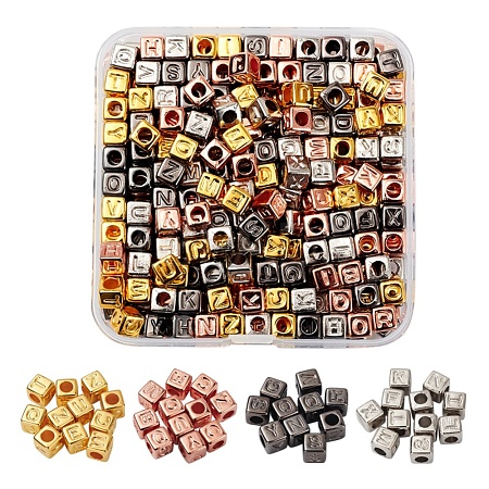 400Pcs 4 Style CCB Plastic Beads CCB-YW0001-06-1