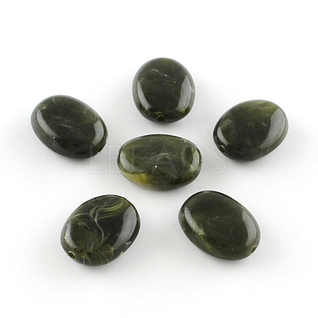 Oval Imitation Gemstone Acrylic Beads OACR-R047-08-1