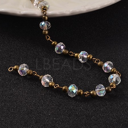 Handmade Glass Beaded Chains for Necklaces Bracelets Making AJEW-JB00187-04-1