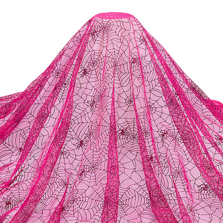 Halloween Theme Polyester Mesh Fabric DIY-WH0589-86A-1