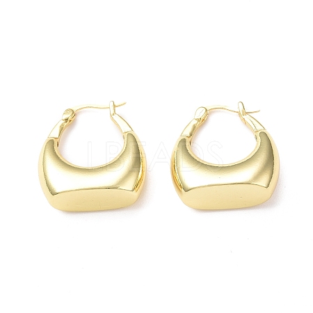 Rack Plating Brass Handbag Shape Hoop Earrings for Women EJEW-F306-04G-1