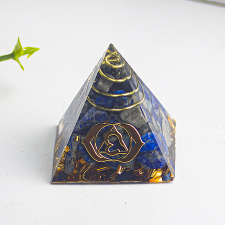 Chakra Theme Orgonite Pyramid Resin Energy Generators WG78315-02-1