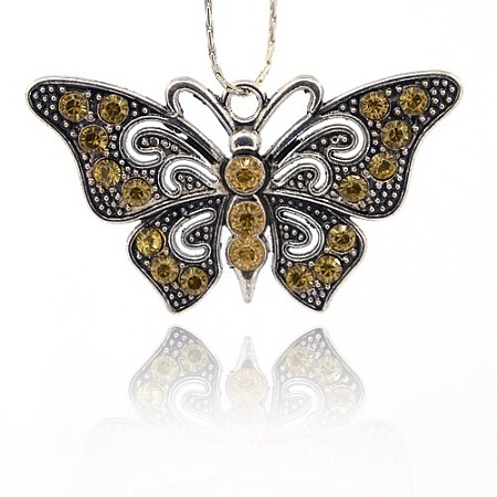Vintage Butterfly Pendant Necklace Findings TIBE-M001-80A-1
