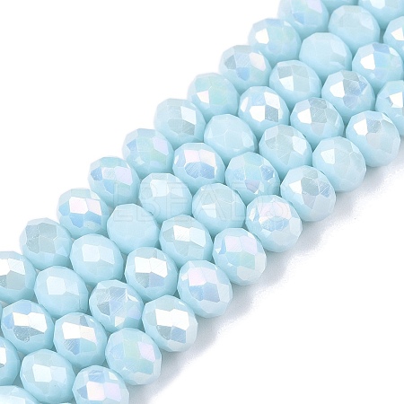 Electroplate Glass Beads Strands EGLA-A044-P8mm-B06-1