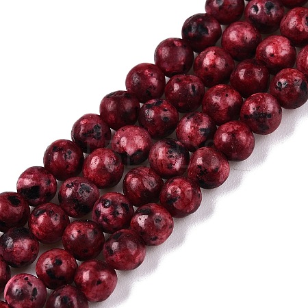 Dyed Natural White Jade Beads Strands G-T140-4mm-B07-1