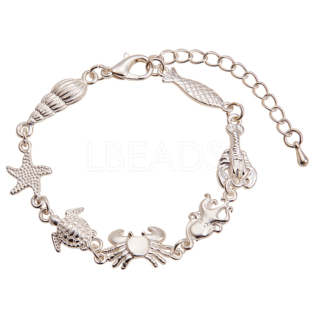 Alloy Link Bracelets BJEW-Q695-02MS-NR-1
