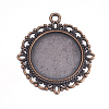 Zinc Alloy Pendant Settings for Cabochon & Rhinestone PALLOY-A15290-R-LF-1