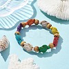 Beach Turtle Dye Synthetic Turquoise Beaded Stretch Barcelets BJEW-JB10297-01-2