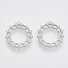 Brass Micro Pave Clear Cubic Zirconia Pendants ZIRC-Q021-028P-NF-1