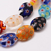 Handmade Millefiori Glass Bead Strands LAMP-G107-01-3