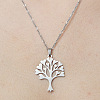 201 Stainless Steel Tree of Life Pendant Necklace NJEW-OY001-65-1