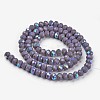 Electroplate Opaque Solid Color Glass Beads Strands EGLA-A034-P1mm-L10-2