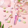 20Pcs UV Plating Printed Opaque Acrylic Beads OACR-TADJ0001-06-5