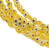 Handmade Millefiori Glass Flat Round Bead Strands LK-P010-A-02-3