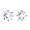 Rhodium Plated 925 Sterling Silver Micro Pave Cubic Zirconia Stud Earrings for Women EJEW-P231-81P-1