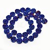 Electroplate Gorgeous Flat Round Carved Rose Non-magnetic Synthetic Hematite Beads Strands G-F141-04-2
