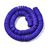 Flat Round Handmade Polymer Clay Beads CLAY-R067-12mm-09-2