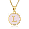Natural Shell Initial Letter Pendant Necklace LE4192-13-1