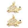 Brass Pave Clear Cubic Zirconia Pendants KK-U009-12H-G-1