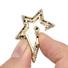 Brass Micro Pave Cubic Zirconia Spring Gate Rings ZIRC-S066-034A-NF-3
