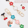 WADORN 6Pcs 3 Style Flower Plastic Enamel Link Bag Strap Extenders FIND-WR0006-37-4