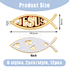 SUPERFINDINGS 12Pcs 6 Styles Acrylic Jesus Fish Waterproof Car Stickers DIY-FH0006-24-2