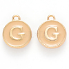 Golden Plated Alloy Enamel Charms X-ENAM-S118-06G-1
