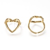 Brass Open Heart Ring RJEW-P018-04G-3