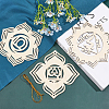 CHGCRAFT 1 Set DIY Unfinished Bohemian Meditation Energy Symbol Wood Pendant Decoration Kits DIY-CA0005-60-4