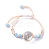 Handmade Dry Pressed Flower Link Bracelet for Girl Women BJEW-C004-01G-1