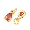 Brass Pave Cubic Zirconia Charms KK-K340-51G-07-2