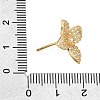 Brass Micro Pave Cubic Zirconia Stud Earring Findings with Loops CU-CBA1682-05G-3