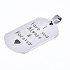 Non-Tarnish 201 Stainless Steel Quote Pendants STAS-T044-225P-3