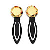 Alloy & Iron Bookmark Cabochon Settings PALLOY-N184-04G-1