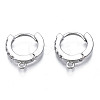 Brass Micro Pave Cubic Zirconia Huggie Hoop Earring Findings KK-T063-012P-NF-1