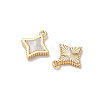 Brass Natural Shell Pendants KK-P355-21G-2