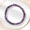 Natural Amethyst Beaded Stretch Bracelets BJEW-D446-B-47-4