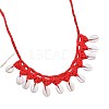 Bohemian Handmade Woven Polyester Cord Natural Cowrie Shell Tassel Choker Necklaces for Women FS-WGB5F2D-01-2