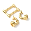 Brass Pave Clear Cubic Zirconia Fold Over Clasps KK-M320-15G-2