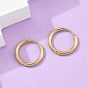 Ion Plating(IP) 304 Stainless Steel Huggie Hoop Earrings X-EJEW-F111A-17mm-G-5