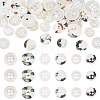 45Pcs 3 Styles 4-Holes Shell Buttons BUTT-TA0001-28-1