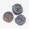 Electroplated Natural Druzy Quartz Crystal Beads G-G888-03D-1